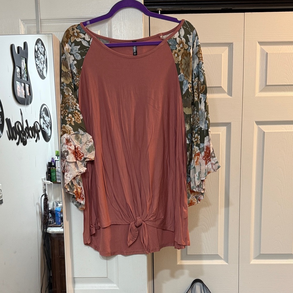 Floral Sleeve Women's Top
